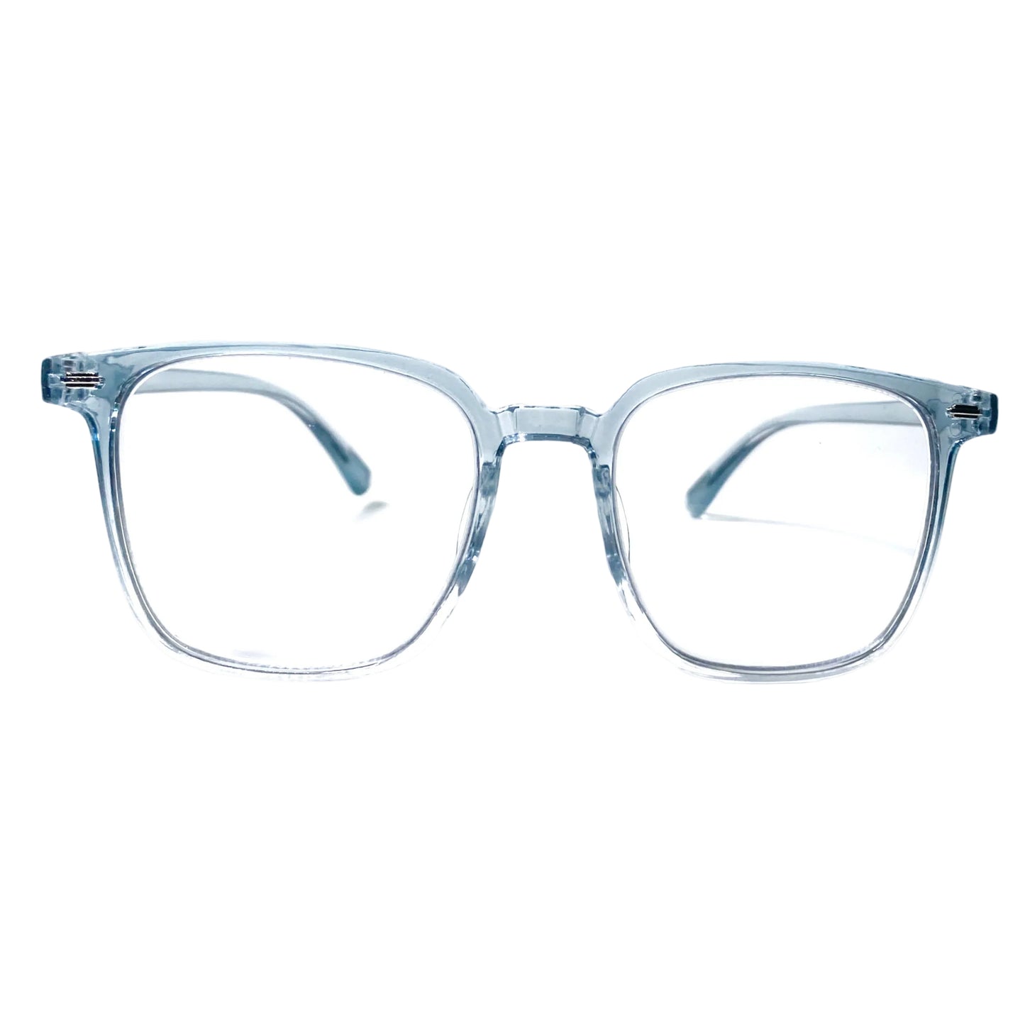 Gradient blue eyeglasses on a white background